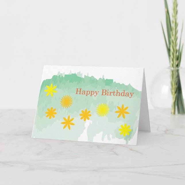 Birthday Flowers Kort (Framsida)