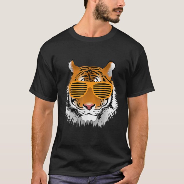 Birthday For Boy Cool Tiger Striped Animal Theme P T Shirt (Framsida)