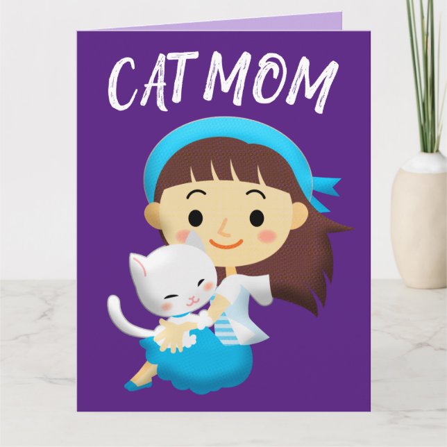 BIRTHDAY FRAMABLE BIG CARD CAT MAMMA PURRFECECT KORT (Framsida)