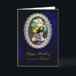 BIRTHDAY - FRIEND, Antique Flow Blue Vas, Flowers Kort<br><div class="desc">CHARMING AND BEAUTIFUL BIRTHDAY CARD - SE SAMMA BILD FÖR MORS DAG,  FÖR SISTER,  MOR,  GRANDMOTHER,  GOD MOR OCH FRIEND</div>