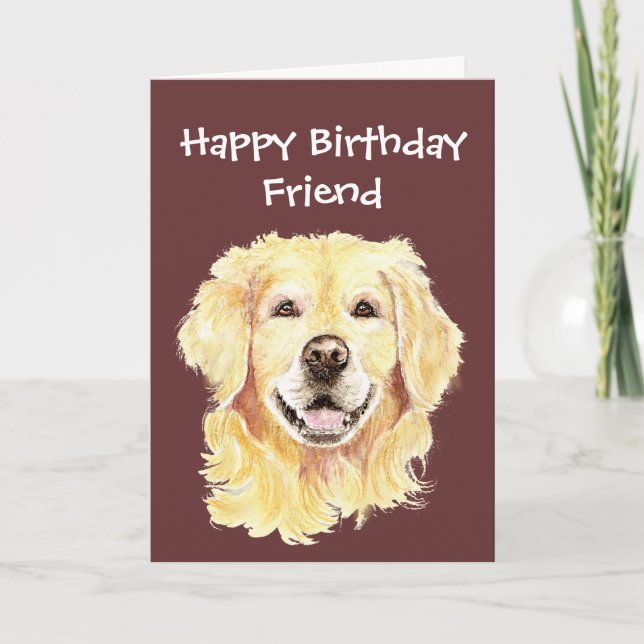 Birthday Friend Golden Retriever Hund Kort (Framsida)