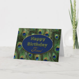BIRTHDAY - FRIEND - PEACOCK KORT