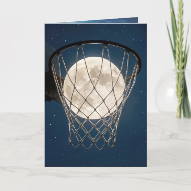 Birthday Full Moon In a Basketball Net Kort (Framsida)
