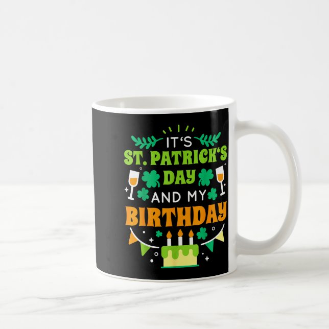 Birthday Funny Born On St Patricks Day 2020  Kaffemugg (Höger)