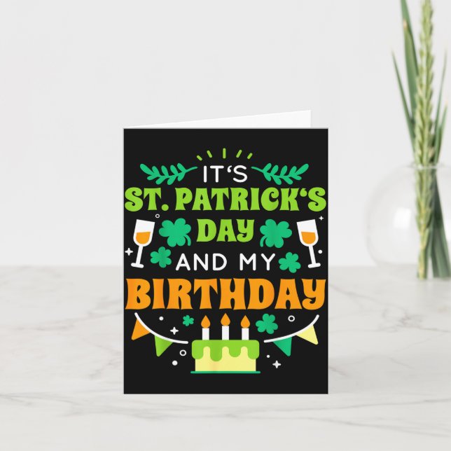 Birthday Funny Born On St Patricks Day 2020  Kort (Framsida)