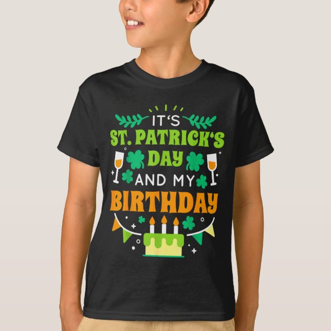 Birthday Funny Born On St Patricks Day 2020  T Shirt (Framsida)