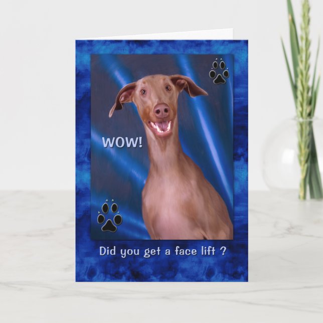 Birthday Funny Doberman Hund Painting Kort (Framsida)