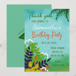 Birthday Garden Theme Tack Kort