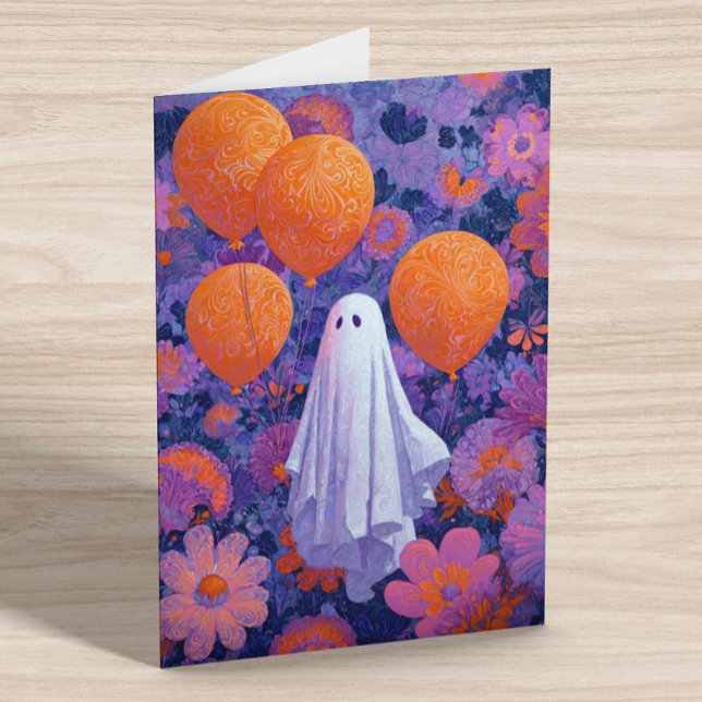 Birthday Ghost Halloween Vykort (Skapare uppladdad)