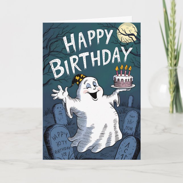 Birthday Ghost Kort (Framsida)