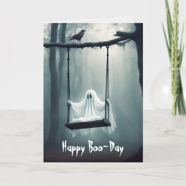 Birthday Ghost och Raven Kort (Framsida)