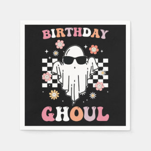 Birthday Ghoul Ghost Halloween Groovy Retro Pappersservett