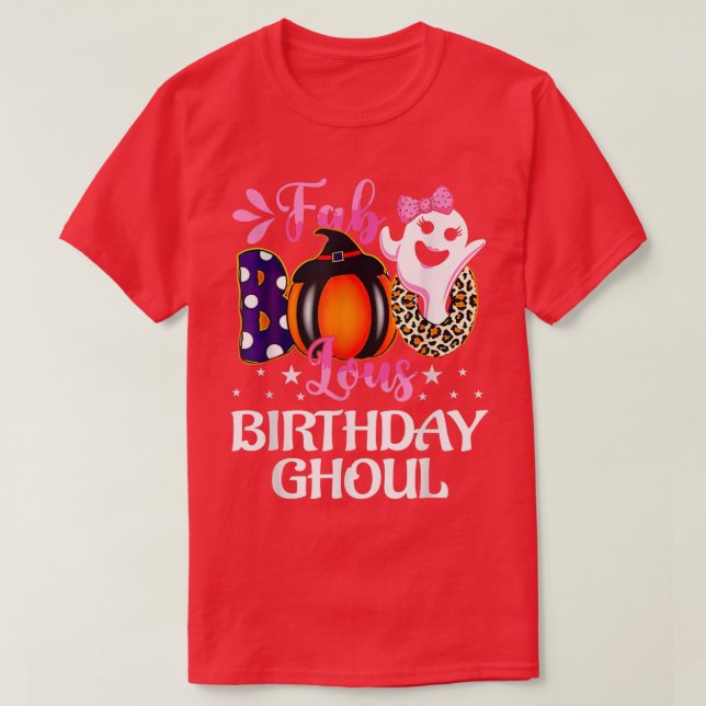 Birthday Ghoul Halloween Girls Womens Fab BOO Lous T Shirt (Design framsida)