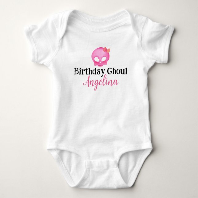 Birthday Ghoul Skeleton Baby Party Shirt Bodydrädr T Shirt (Framsida)