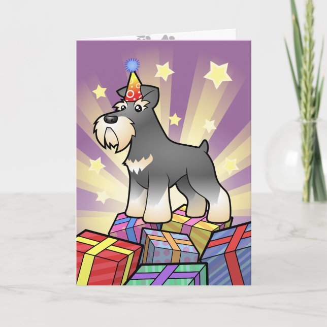 Birthday Giant/Standard/Miniature Schnauzer Kort (Framsida)
