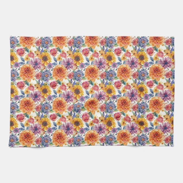 Birthday Gift | Arrangemang Blommigt Kökshandduk (Horisontell)