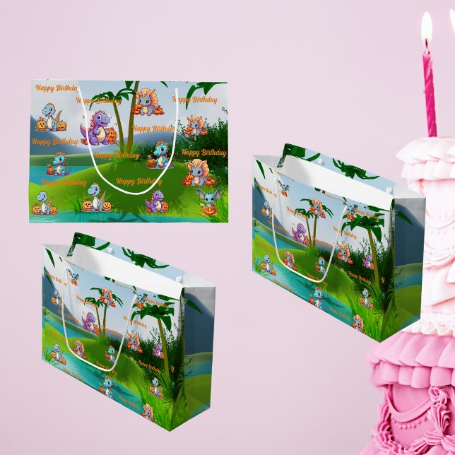 Birthday Gift Bag Spooky Baby Dino Theme (Skapare uppladdad)