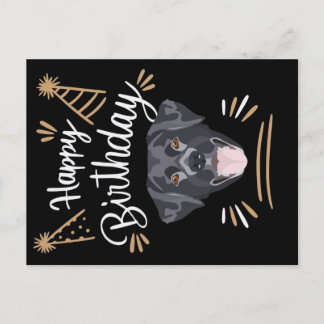 Birthday Gift Black Labrador Vykort