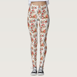 Birthday Gift Festive Jultomten och Blommigt Leggings