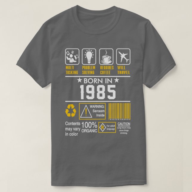 Birthday Gift Ideas Born In 1985  T Shirt (Design framsida)