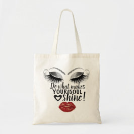 Birthday Gift Lash Makeup Kiss Lip Grått Anpassnin Tygkasse