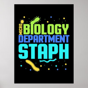 Birthday Gift Micro Biology Department Staph Poster