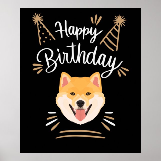 Birthday Gift Shiba Inu Poster (Framsidan)