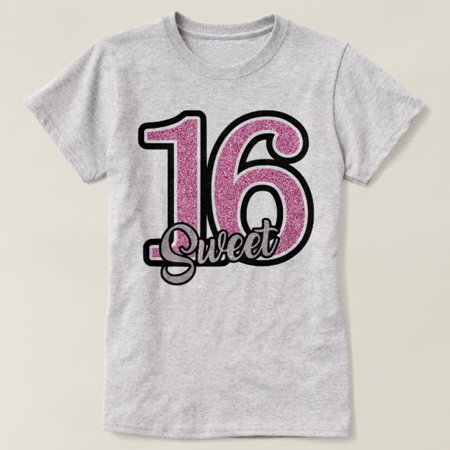 Birthday Gift Sweet 16 T Shirt (Design framsida)