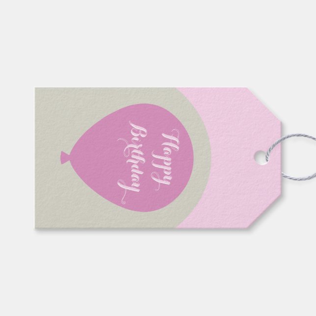 Birthday Gift Tag Presentetikett (Framsidan (Horisontell))