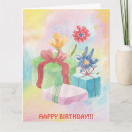BIRTHDAY GIFTS AND FLOWERS CARD KORT