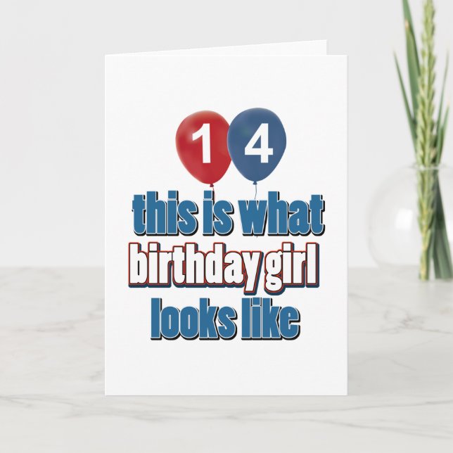 Birthday Girl 14 Kort (Framsida)