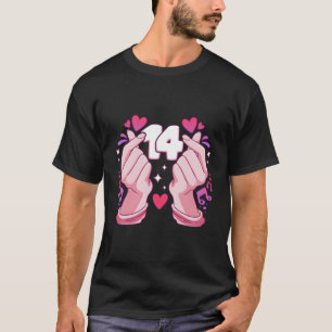 Birthday Girl 14 Years K-Pop Heart Saranghae T Shirt