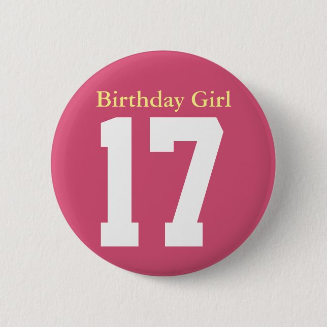 Birthday Girl 17 Knapp (Framsida)