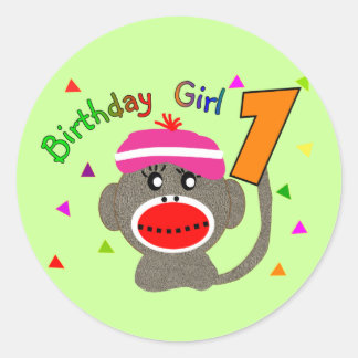 Birthday Girl, 1 år gammal Runt Klistermärke