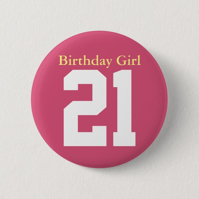 Birthday Girl 21 Knapp (Framsida)