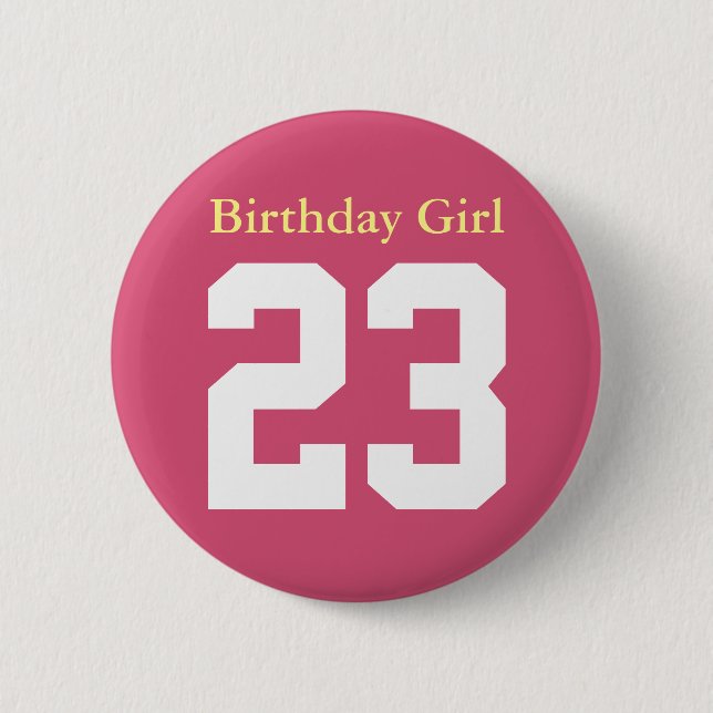 Birthday Girl 23 Ronde Button 5,7 Cm Knapp (Framsida)