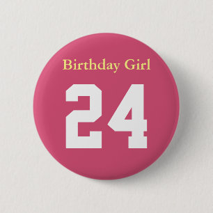 Birthday Girl 24 Ronde Button 5,7 Cm Knapp