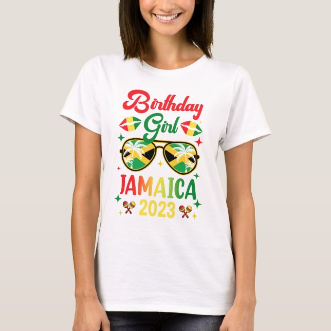 Birthday Girl 30th Jamaica Vacation Party 202 T Shirt (Framsida)