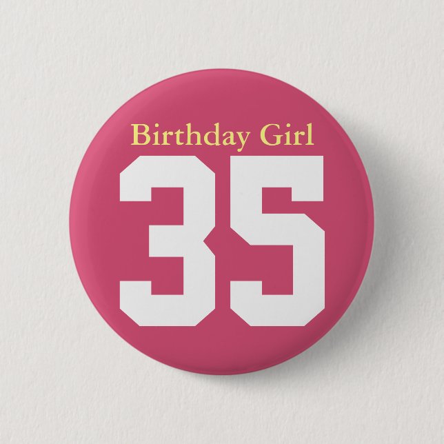 Birthday Girl 35 Knapp (Framsida)