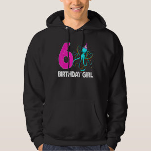 Birthday Girl 6 Octopus Kärlek Hoodie