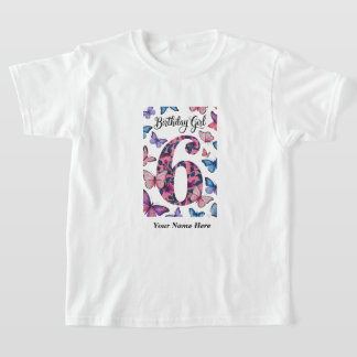 Birthday Girl 6e Birthday Shirt Design with Rosa T