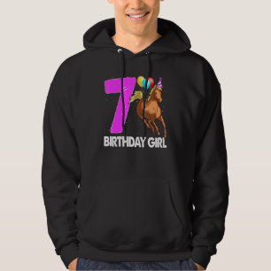 Birthday Girl 7 Riding Rider Horse Kärlek Party Hoodie