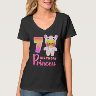 Birthday Girl 7 Year Old Lalafanfan in Unicorn Kig T Shirt