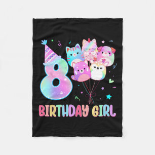 Birthday Girl 8 Birthday Squad Mallow Gir Fleecefilt