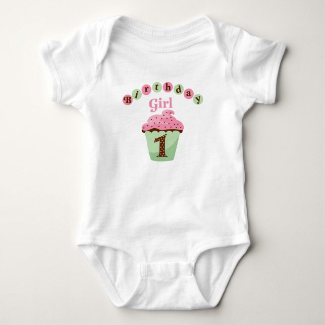 Birthday Girl Age 1 Tee Shirt (Framsida)