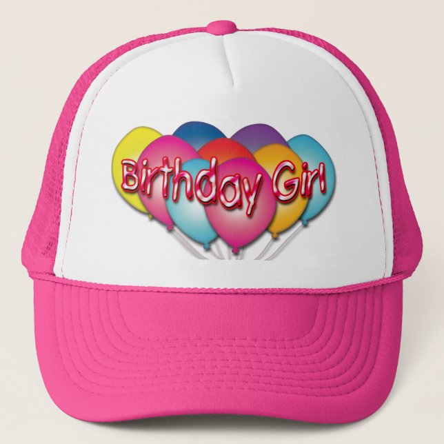 Birthday Girl Balloons Hat Keps (Framsida)