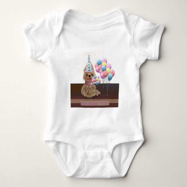 "Birthday Girl" Birthday Baby Bodykostym T Shirt (Framsida)