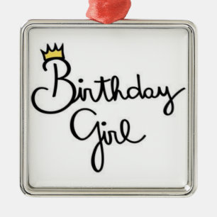 ***BIRTHDAY GIRL *** CHRISTMAS *BIRTHDAY ORNAY * JULGRANSPRYDNAD METALL