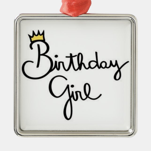 ***BIRTHDAY GIRL *** CHRISTMAS *BIRTHDAY ORNAY * JULGRANSPRYDNAD METALL (Framsidan)