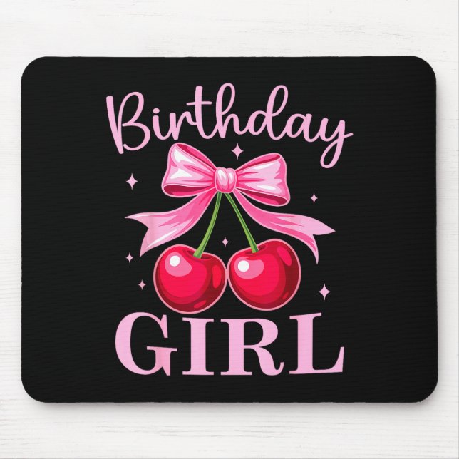 Birthday Girl Coquette Bow Cherry Birthday Girls W Musmatta (Framsidan)